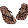 thumbnail image 3 of FitFlop iQushion Leopard Slip On Open Toe Flat Flip Flops Open Toe Sandals (Leopard, 6), 3 of 3