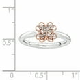 thumbnail image 4 of Diamond Sterling Silver and 14kt Rose Gold-Plated Flower Ring, 4 of 7