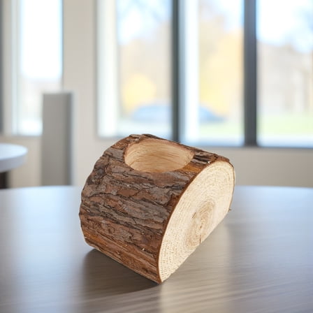 Masteelf  Succulent Plant Pots Wooden Flower Tree Stump Design Creative