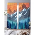thumbnail image 3 of Orange Mountain Sheer Curtains 108 Inch Length 2 Panels for Living Room, Farmhouse Blue Forest Trees Nature View Voile Kitchen Curtain Set, Luxury Privacy Drapes Window Treatment for Bedroom, 3 of 7