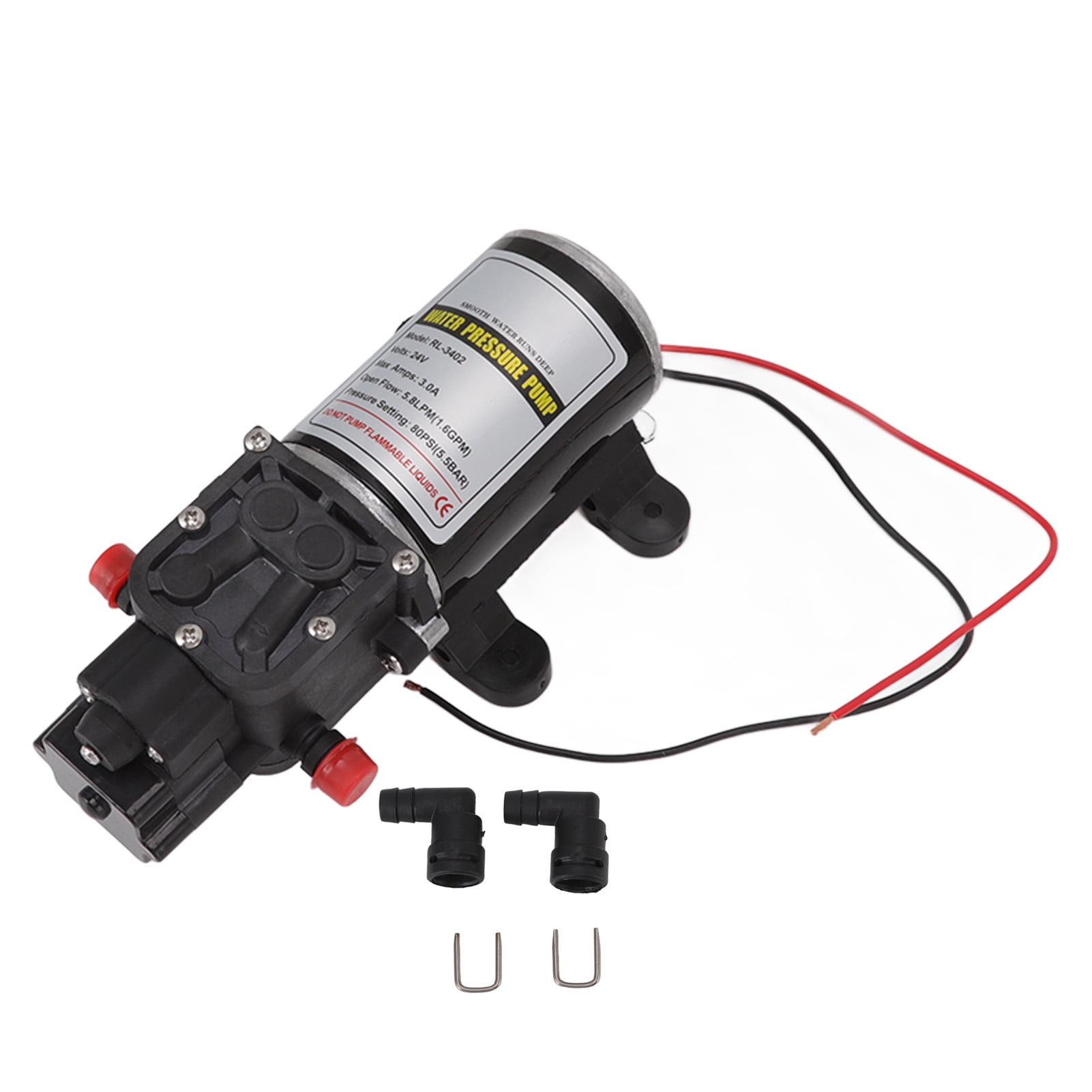 Pompe à Eau à Membrane Auto-Amorçante DP-60 12V/24V Haute Pression - Idéale Pour Camping-Car, Arrosage & Nettoyage