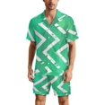 thumbnail image 1 of PRIYAL Men's Short Sleeve Pajama Sets Button Down Collar Sleepwear Soft Lounge Pjs Set Lightweight Men's Outfits, 1 of 12