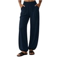 thumbnail image 3 of Lutiedan Joggers Pants for Women Wide Leg Baggy Athletic Pants High Waisted Casual Trendy Workout Pants with Pocket S-XXL, 3 of 8