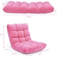 thumbnail image 2 of PetFurnishn Floor Chair, Video Gaming Chairs with Back Support, Adjustable 14-Position, Alloy Steel Frame, Soft Coral Fleece, Lazy Sofa Lounge for Reading Living Room Recliner for Adults, Pink, 2 of 8