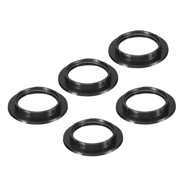 Anillos de portalámparas E26 Uxcell para lámparas, soporte de pantalla, adaptador para accesorios de luz, negro, paquete de 5