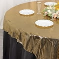 thumbnail image 3 of Efavormart Shiny Black Gold Foil Polyester Table Overlay Disco Mirror Ball Theme, Linen Table Topper - 72"x72", 3 of 9