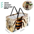 thumbnail image 2 of Honeybee Large Capacity Reusable Foldable Oxford Cloth Cube Organizer Storage Bag Picnic Baskets Picnic Basket, 2 of 7