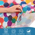 thumbnail image 4 of Yayeee Kitchen Valance Rod Pocket 54" x 18" Living Room Window Curtain, Blue Colorful Circles, 4 of 6