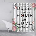 thumbnail image 4 of Pink Rose Shower Curtain, Inspirational Quotes Butterfly Spring Flower Rustic Farmhouse Romantic Valentine''s Day Bathroom Decor, Waterproof Polyester White Fabric Shower Curtain, 72 X 72 Inch, 4 of 6