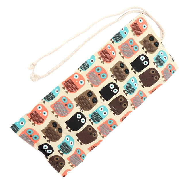 Cortina de lona para lápices, cortina para lápices, bolsa de almacenamiento para lápices con forma de búho blanco, cortina para lápices, logra más