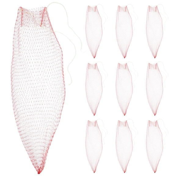 FRCOLOR 100pcs Reusable Mesh Bags for Watermelon Elastic Fruit Net with Drawstring for Packaging Organizer Gardening and Fruit Growth