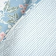 thumbnail image 5 of Lush D?cor Cottage Core Flower Stripe Oversized Reversible Cotton Quilt Blue/Dusty Pink 3Pc Set Full/Queen, 5 of 10