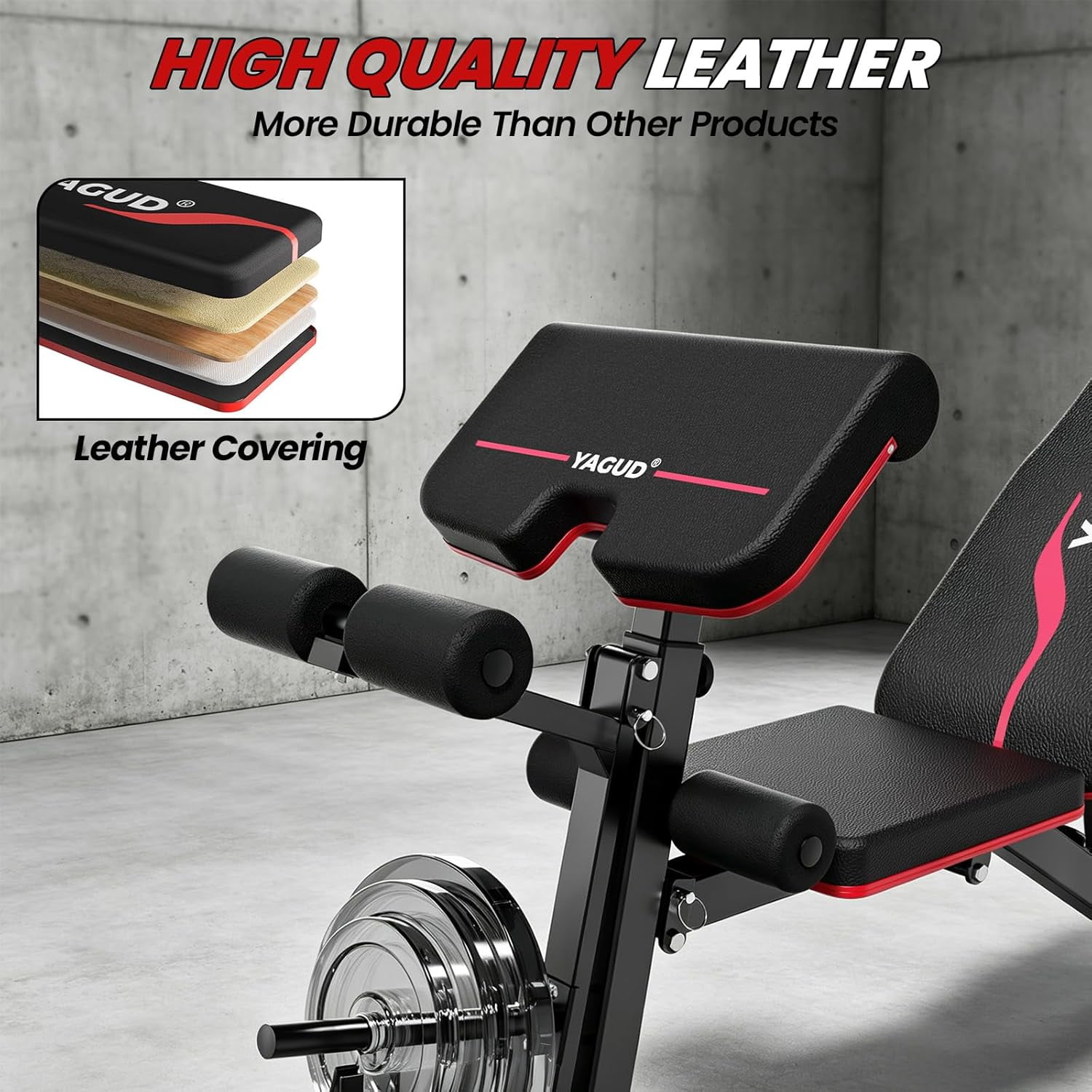 Weight Bench Press, Adjustable Workout Benches for Home Gym Dumbbell Exercise, 880 LB Stable Incline Decline Bench for Full Body Workout, 2 Sec Fast Folding Strength Training Sit up Bench