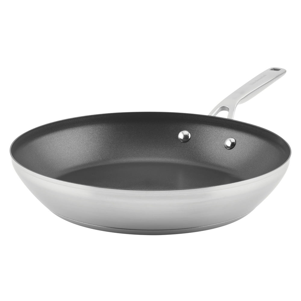 KitchenAid 12Inch 3Ply Base Stainless Steel Nonstick Frying Pan