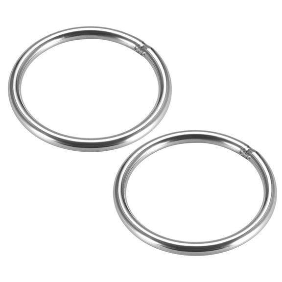 Welded O Ring, 60 x 5mm Strapping Round Rings Stainless Steel 2 pcs