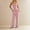 Pink, variant on Women's Stripe Printed Casual Sleeveless Tube Top And Wide-Leg Pants With Pockets Suit Set