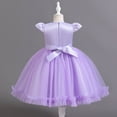 thumbnail image 7 of MAIHAN-Girls Sparkly Floral Tutu Dress -Girls dresses Short Sleeve Glitter Party Dress with Puff Sleeves, Breathable Stretch Fabric for Birthdays & Celebrations(StyleB-Purple,3-4Years), 7 of 7