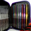 22pcs Multi-colour Aluminum Crochet Hooks Needles Weave Needle Knit Craft Set With Purple PU Case