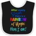 thumbnail image 3 of Inktastic After Every Storm, There is a Rainbow of Hope Here I Am Boys or Girls Baby Bib, 3 of 4
