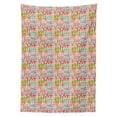 thumbnail image 2 of Love Tablecloth, Colorful Romance Theme Typography Different Styles Marriage Engagement Inspirations, Rectangle Satin Table Cover for Dining Room and Kitchen, 52" X 70", Multicolor, by Ambesonne, 2 of 2