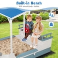 thumbnail image 3 of Spaco Pirate Ship Wooden Sandbox, Canopy Cover, Bench Seats, Leak-Proof Bottom Liner, Splinter-Free Design, Multicolor, 3 of 8