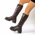 thumbnail image 5 of hzomhy Womens Mid Calf Boots Round Toe Front Zipper Mid Block Heel for Casual Daily and Fall Winter Wear, 5 of 9