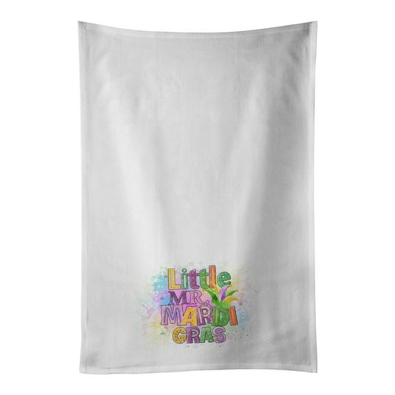 Carolines Treasures WDK4651WTKT Little Mr. Mardi Gras White Kitchen Towel Set of 2 Dish Towels 19 X 25" multicolor