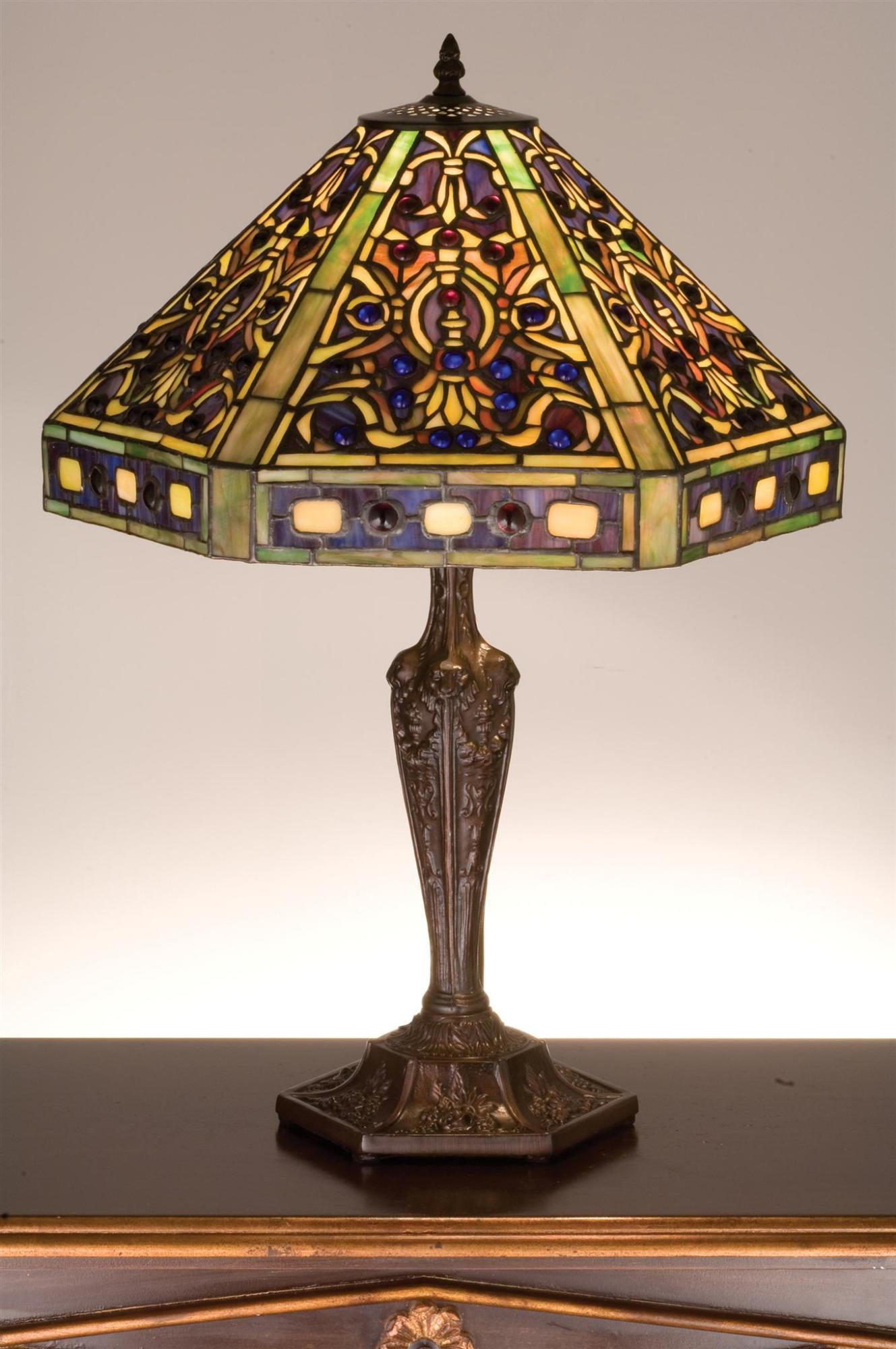 Meyda Tiffany 48832 Vintage Stained Glass / Tiffany Table Lamp From The