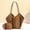 Brown, variant on Womens Bag Casual Striped Large Capacity Versatile Color Blocked Trendy And Atmospheric Handbag Versatile, Red