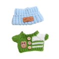 thumbnail image 3 of Suéter y sombrero para muñecas, accesorios de ropa hechos a mano, ropa para muñecas adorables y desmontables suaves, trajes para muñecas de 15-17cm, 2 sombrero azul verde, 3 of 8