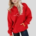 thumbnail image 4 of ATOGUTA Girls Sweatshirt Long Sleeve Pullover Top Hoodie Kids Fall Winter Sweatshirts Size 5T-15, Red, 4 of 6
