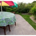 thumbnail image 2 of Serafina Home Tropical Palms and Geo Zebra Stripes Vinyl Tablecloth, 52" x 70" Inch Rectangle, Tropical, Jungle, Green Black White, 2 of 4