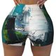 thumbnail image 2 of Fotbe Abstract Brushstrokes Green Blue Shorts Sin Costuras – Shorts Deportivos de Cintura Alta para Mujer, Elásticos para Gimnasio, Yoga, Running o Ciclismo-XX-Large, 2 of 8