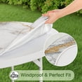 thumbnail image 5 of White Gold Marble Pattern Round Fitted Tablecloth with Elastic Edge,Dining Table Cover Waterproof,Outdoor Round Tablecloth for Camping,Dining,Indoor and Outdoor, 5 of 7