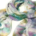 thumbnail image 4 of Wrapables® Lightweight Sheer Silky Feeling Chiffon Scarf, Sky Blue Leaves, 4 of 5