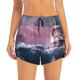 thumbnail image 2 of Balery Boat Lighthouse Storm Waves Pantalones cortos deportivos para mujer con forro y dos bolsillos, elásticos, para entrenamiento, gimnasio, yoga-X-Large, 2 of 7