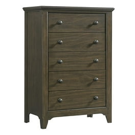 Alpine Furniture Gramercy 5 Drawer Wood Chest in Walnut Brown Walmart