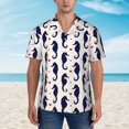 thumbnail image 2 of Pofeuu Seahorses and Hearts Print Hawaiian Shirt for Men Sleeves Casual Button Down Summer Beach Dress Shirts T-Shirts,3X-Large, 2 of 7