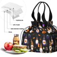 thumbnail image 4 of Halloween Gnome Pattern Drawstring Lunch Bag Women - Drawstring Lunch Bag Insulated for Work Office - Stain-Resistant Large Lunchbags for Women with Multi-Pockets, 4 of 6