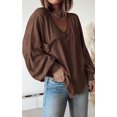 thumbnail image 3 of FreshPretty Women's Ribbed Long Sleeve Tops Summer Spring Pullover Knit Casual V Neck Blouses Trendy Loose Fit Tunic Top, 3 of 7