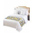 thumbnail image 2 of Xipuska Yellow Lemon Bed Runners for King Size Bed, Decorative Bed Throws for Foot of Bed, Blue Flower Leaves Spring Summer Plant Bed Runner Sofa Throw Bedding Scarf Protector Slipcover for Bedroom, 2 of 6