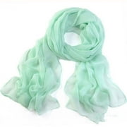 MRULIC scarfs for women Girls Women Long Soft Thin Wrap Lady Shawl Chiffon Scarf Beach Scarves Mint Green + One size