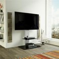 thumbnail image 1 of AVF FSL700LES-A Combi Lesina Support TV Plat - Effet Argent & Verre Noir, 1 of 5