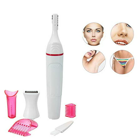 Jeobest 1PC Women Shaver Trimmer Epilator - Painless Electric Hair Remover Shavers - 5 in 1 Portable Hair Remover Electric Trimmer Hair Epilator for Bikini Eyebrow Nose Facial Hair Removal Shaver (Best Electric Bikini Trimmer)