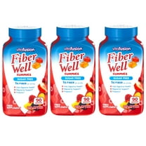 Vitafusion Fiber Gummies Fiber Supplement Peach, Strawberry and Blackberry Flavors 90 Each (Pack of 3)