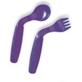 Easie Eaters Fork and Spoon Lightweight Curved Utensils for Left