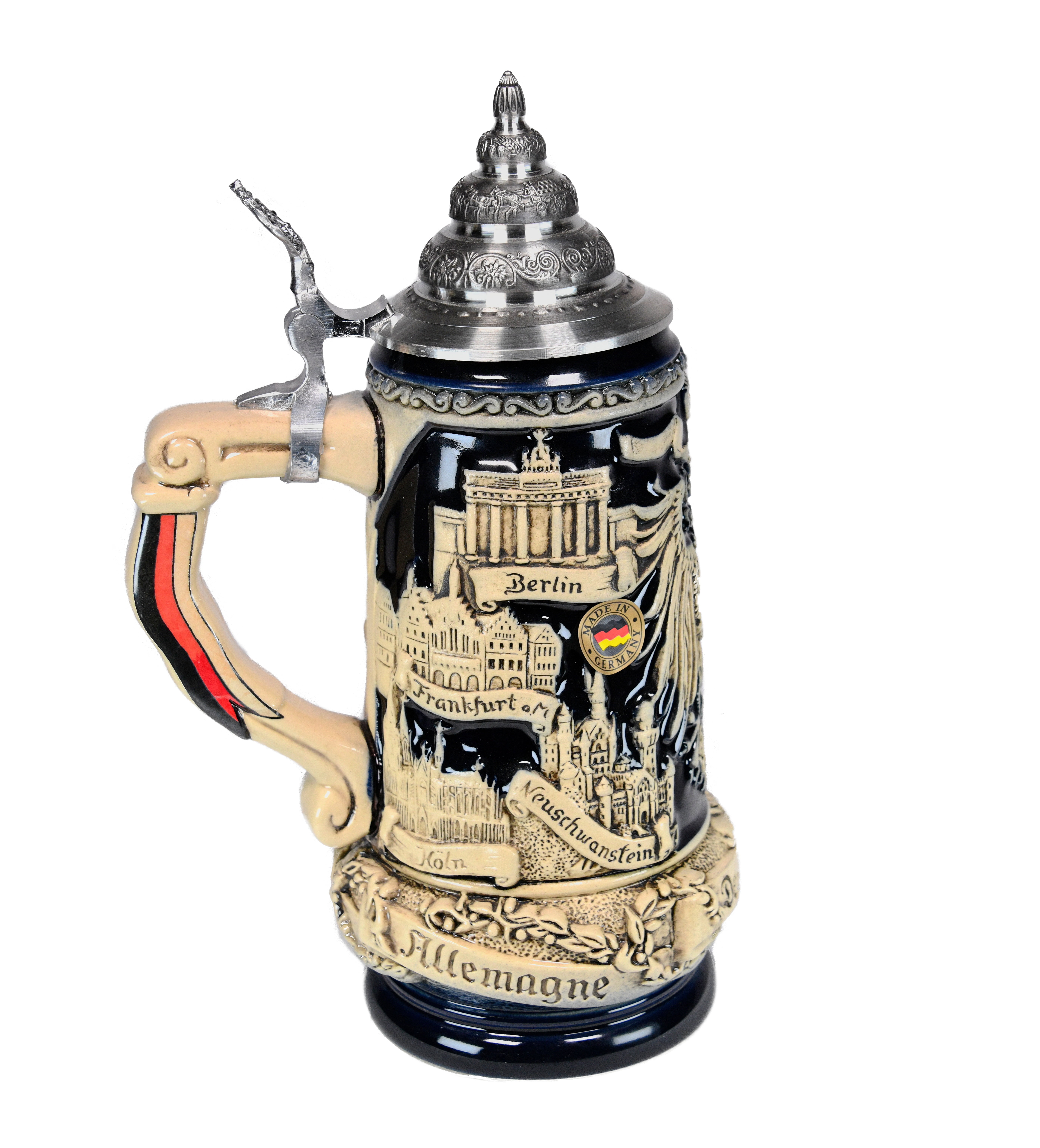 Deutschland Flag Crest Stoneware Beer Mug 0.5 Liter 