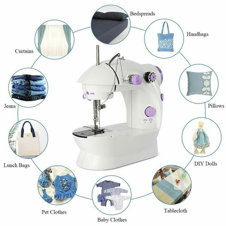Generic Mini Sewing Machine Handheld Sewing Machine Hand Held Stitch Home  Blue