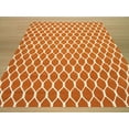 thumbnail image 4 of Hand-tufted Wool Orange Transitional Geometric Chain-Link Rug, 4 of 7