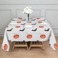 thumbnail image 3 of White Halloween Pumpkins and Bats Square Tablecloth,Waterproof Square Table Cover,Wipeable Spillproof Washable Table Cover for Home Kitchen Party Decor 42"X42"(107x107cm), 3 of 6